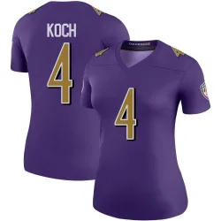 Women's Sam Koch Baltimore Ravens No.4 Legend Color Rush Jersey - Purple