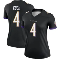 Women's Sam Koch Baltimore Ravens No.4 Legend Jersey - Black