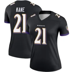 Women's Sanoussi Kane Baltimore Ravens No.21 Legend Jersey - Black