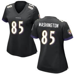 Women's Scotty Washington Baltimore Ravens No.85 Game Jersey - Black