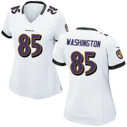 Women's Scotty Washington Baltimore Ravens No.85 Game Jersey - White