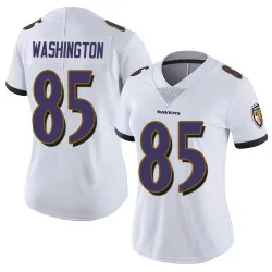 Women's Scotty Washington Baltimore Ravens No.85 Limited Vapor Untouchable Jersey - White