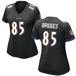 Women's Shemar Bridges Baltimore Ravens No.85 Game Jersey - Black