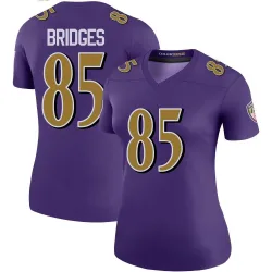 Women's Shemar Bridges Baltimore Ravens No.85 Legend Color Rush Jersey - Purple