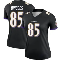 Women's Shemar Bridges Baltimore Ravens No.85 Legend Jersey - Black