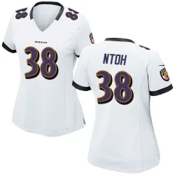 Women's Sone Ntoh Baltimore Ravens No.38 Game Jersey - White