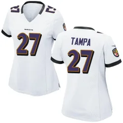 Women's T.J. Tampa Baltimore Ravens No.27 Game Jersey - White
