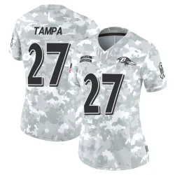 Women's T.J. Tampa Baltimore Ravens No.27 Limited 2024 Salute to Service Jersey - Arctic Camo