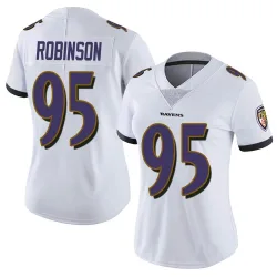 Women's Tavius Robinson Baltimore Ravens No.95 Limited Vapor Untouchable Jersey - White