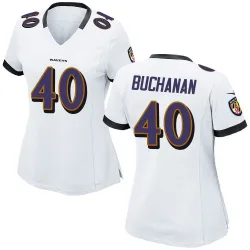 Women's Teddye Buchanan Baltimore Ravens No.40 Game Jersey - White
