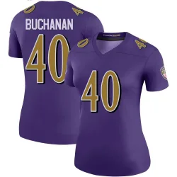 Women's Teddye Buchanan Baltimore Ravens No.40 Legend Color Rush Jersey - Purple