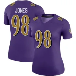 Women's Travis Jones Baltimore Ravens No.98 Legend Color Rush Jersey - Purple