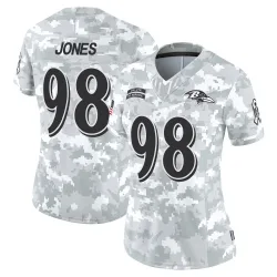 Women's Travis Jones Baltimore Ravens No.98 Limited 2024 Salute to Service Jersey - Arctic Camo