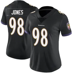 Women's Travis Jones Baltimore Ravens No.98 Limited Alternate Vapor Untouchable Jersey - Black