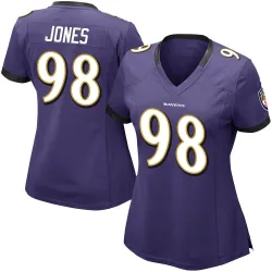 Women's Travis Jones Baltimore Ravens No.98 Limited Team Color Vapor Untouchable Jersey - Purple