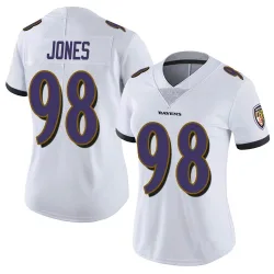 Women's Travis Jones Baltimore Ravens No.98 Limited Vapor Untouchable Jersey - White