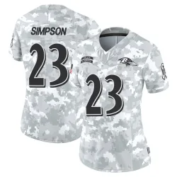 Women's Trenton Simpson Baltimore Ravens No.23 Limited 2024 Salute to Service Jersey - Arctic Camo