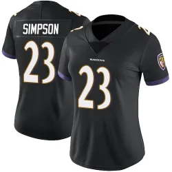 Women's Trenton Simpson Baltimore Ravens No.23 Limited Alternate Vapor Untouchable Jersey - Black