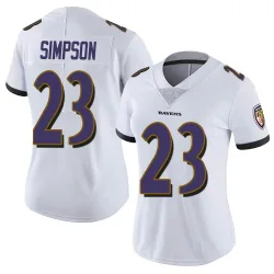 Women's Trenton Simpson Baltimore Ravens No.23 Limited Vapor Untouchable Jersey - White