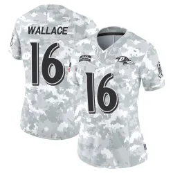 Women's Tylan Wallace Baltimore Ravens No.16 Limited 2024 Salute to Service Jersey - Arctic Camo