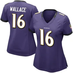 Women's Tylan Wallace Baltimore Ravens No.16 Limited Team Color Vapor Untouchable Jersey - Purple