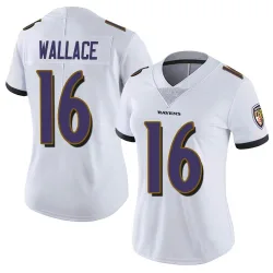 Women's Tylan Wallace Baltimore Ravens No.16 Limited Vapor Untouchable Jersey - White