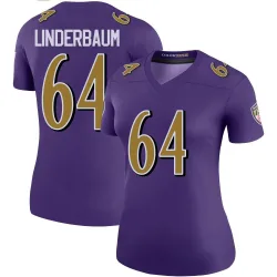Women's Tyler Linderbaum Baltimore Ravens No.64 Legend Color Rush Jersey - Purple