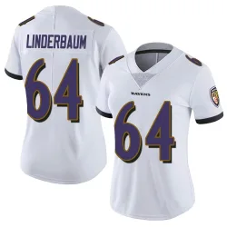 Women's Tyler Linderbaum Baltimore Ravens No.64 Limited Vapor Untouchable Jersey - White