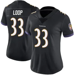 Women's Tyler Loop Baltimore Ravens No.33 Limited Alternate Vapor Untouchable Jersey - Black