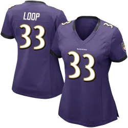 Women's Tyler Loop Baltimore Ravens No.33 Limited Team Color Vapor Untouchable Jersey - Purple