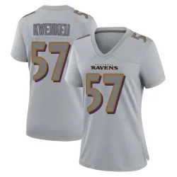 Women's William Kwenkeu Baltimore Ravens No.57 Game Atmosphere Fashion Jersey - Gray