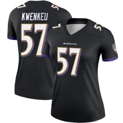 Women's William Kwenkeu Baltimore Ravens No.57 Legend Jersey - Black