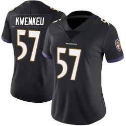 Women's William Kwenkeu Baltimore Ravens No.57 Limited Alternate Vapor Untouchable Jersey - Black