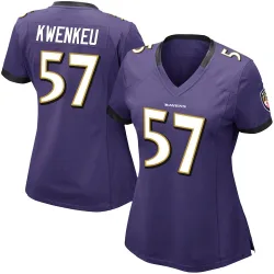 Women's William Kwenkeu Baltimore Ravens No.57 Limited Team Color Vapor Untouchable Jersey - Purple
