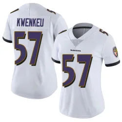 Women's William Kwenkeu Baltimore Ravens No.57 Limited Vapor Untouchable Jersey - White