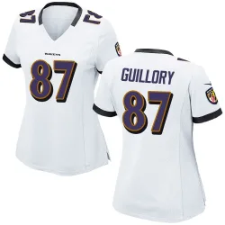 Women's Xavier Guillory Baltimore Ravens No.87 Game Jersey - White