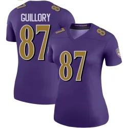 Women's Xavier Guillory Baltimore Ravens No.87 Legend Color Rush Jersey - Purple