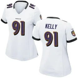 Women's Xavier Kelly Baltimore Ravens No.91 Game Jersey - White