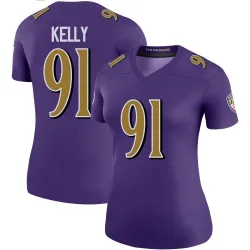 Women's Xavier Kelly Baltimore Ravens No.91 Legend Color Rush Jersey - Purple