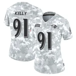 Women's Xavier Kelly Baltimore Ravens No.91 Limited 2024 Salute to Service Jersey - Arctic Camo