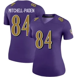 Women's Zaire Mitchell-Paden Baltimore Ravens No.84 Legend Color Rush Jersey - Purple