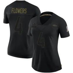 Women's Zay Flowers Baltimore Ravens No.4 Limited 2020 Salute To Service Jersey - Black