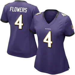 Women's Zay Flowers Baltimore Ravens No.4 Limited Team Color Vapor Untouchable Jersey - Purple