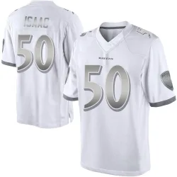 Youth Adisa Isaac Baltimore Ravens No.50 Limited Platinum Jersey - White