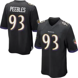 Youth Aeneas Peebles Baltimore Ravens No.93 Game Jersey - Black