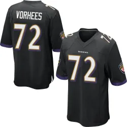 Youth Andrew Vorhees Baltimore Ravens No.72 Game Jersey - Black