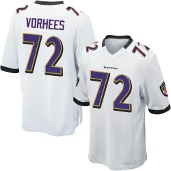 Youth Andrew Vorhees Baltimore Ravens No.72 Game Jersey - White