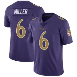 Youth Anthony Miller Baltimore Ravens No.6 Limited Color Rush Vapor Untouchable Jersey - Purple