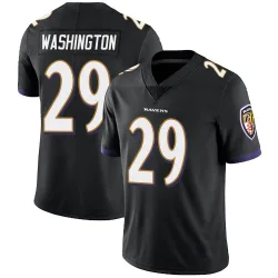 Youth Ar'Darius Washington Baltimore Ravens No.29 Limited Alternate Vapor Untouchable Jersey - Black