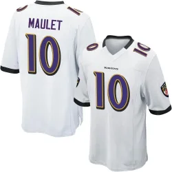 Youth Arthur Maulet Baltimore Ravens No.10 Game Jersey - White